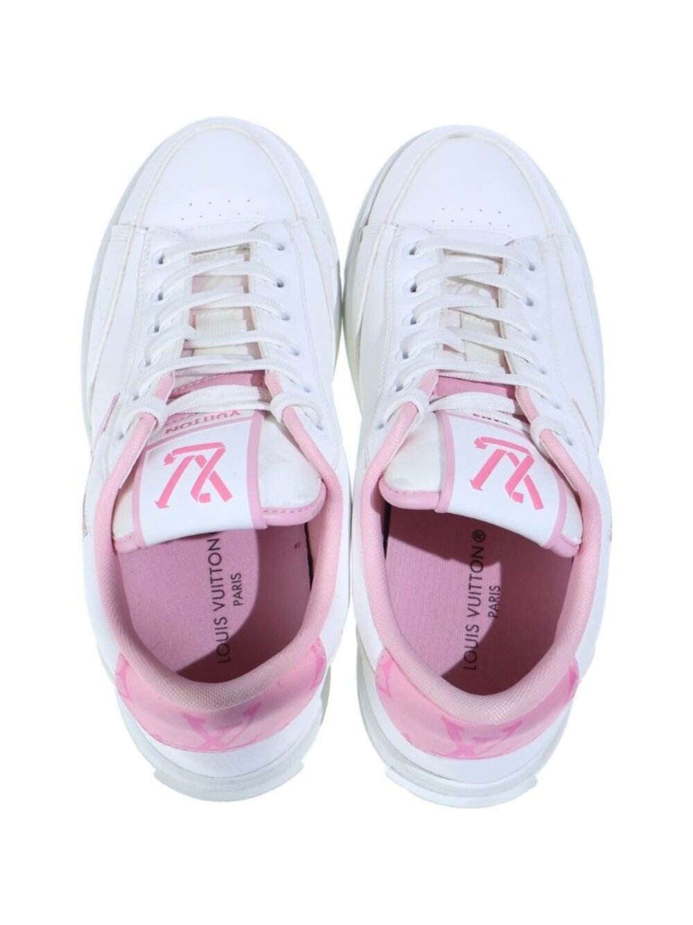 Louis Vuitton Charlie Line Leather Sneakers White Pink - Picture 4 of 6